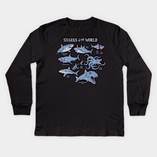 Sharks Of The World Kids Long Sleeve T-Shirt